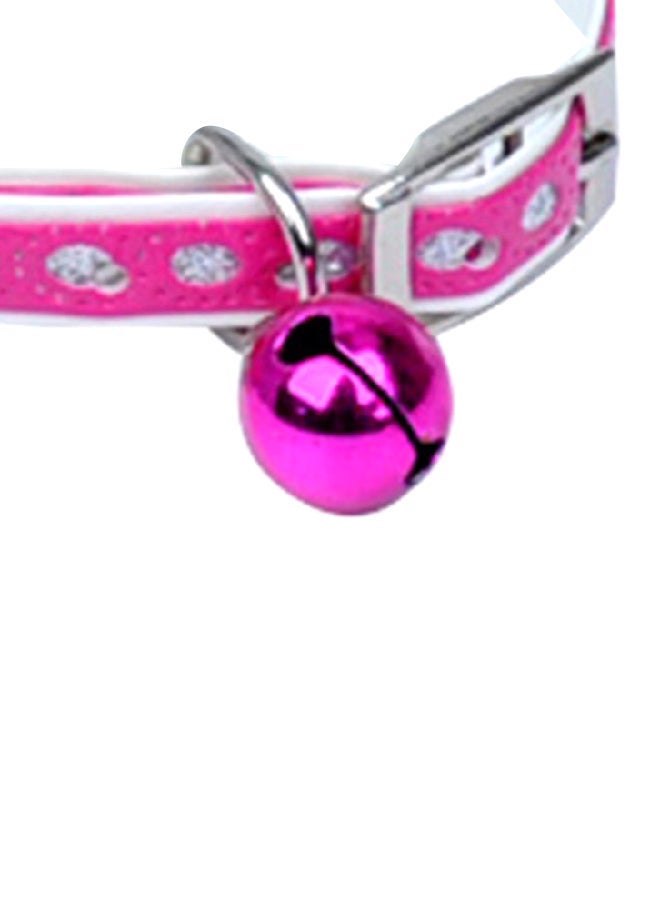 Generic Adjustable Pet Collar With Bell Pink/White 20x15x5cm  - Image 1