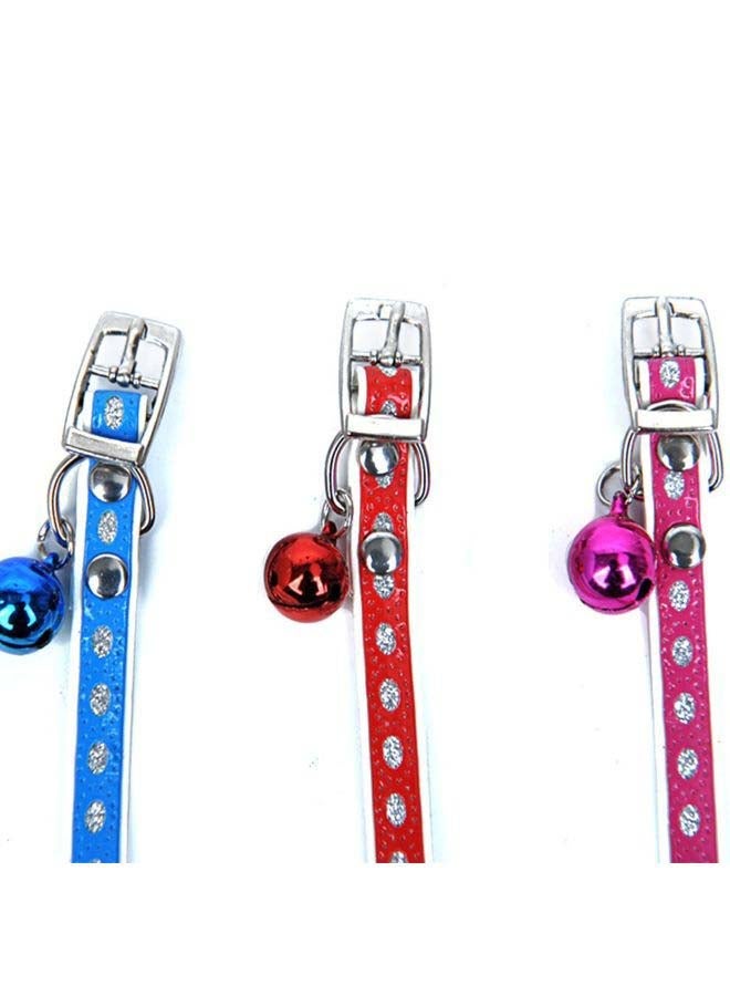 Generic Adjustable Pet Collar With Bell Pink/White 20x15x5cm  - Image 2
