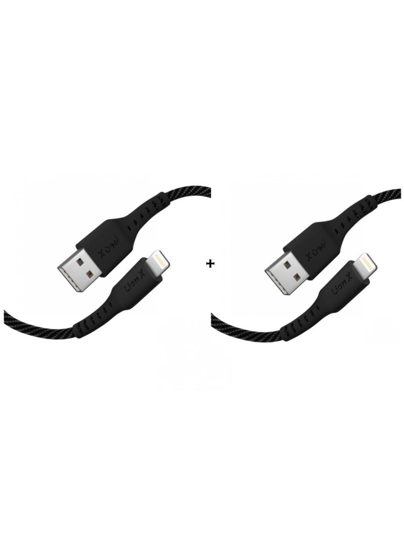 Lion X Lion X Cloth Lightning to USB Charging Cable for IPhone Devices that Supports Fast Charging, 2 Pieces  - Image 2