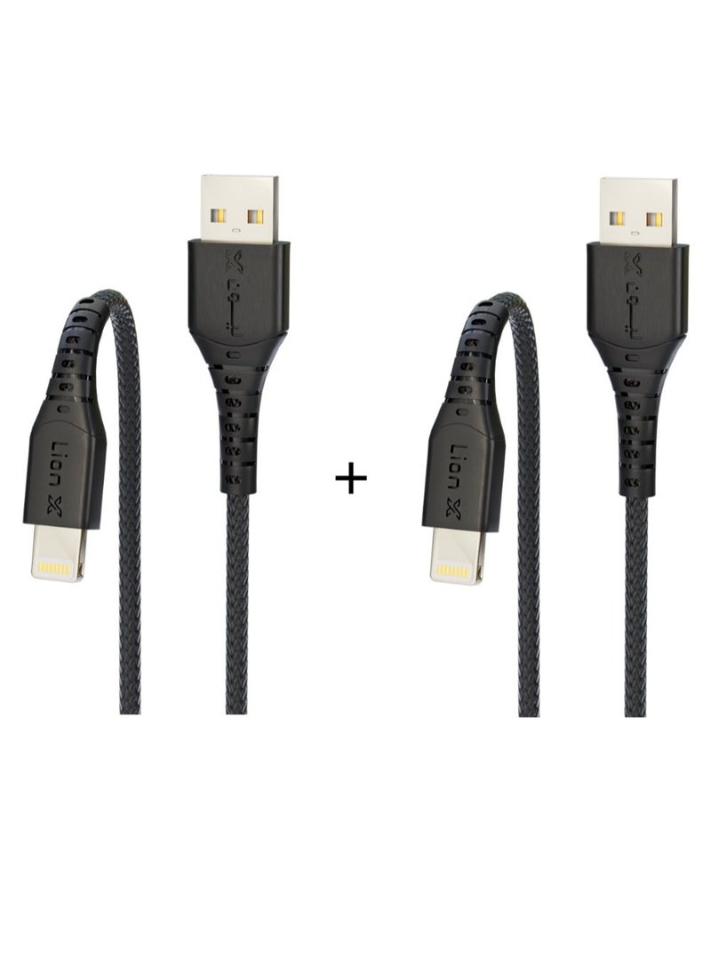 Lion X Lion X Cloth Lightning to USB Charging Cable for IPhone Devices that Supports Fast Charging, 2 Pieces  - Image 4