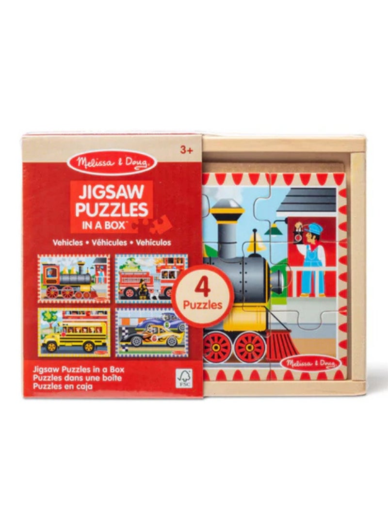 Melissa & Doug Vehicle Jigsaw Puzzles in a Box – 4 Wooden 12-Piece Puzzles with Storage Case – Fine Motor Skills, Problem-Solving & Imaginative Play for Kids Ages 3+ | MD3794 - Image 2