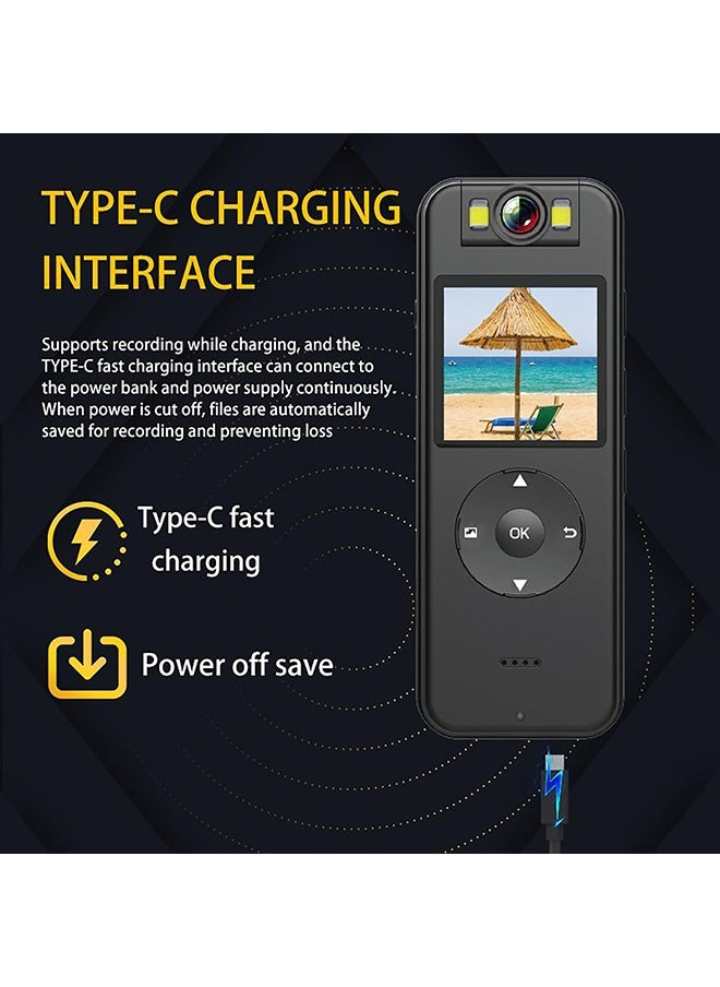 XiuWoo Body Camera with 4K HD Audio Video Recording，Portable Small Body Worn Cam Wearable Pocket, 1.4 in Screen Personal Police Recorder with 64GB Card for Home,Cycling  - Image 5