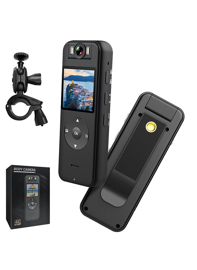 XiuWoo Body Camera with 4K HD Audio Video Recording，Portable Small Body Worn Cam Wearable Pocket, 1.4 in Screen Personal Police Recorder with 64GB Card for Home,Cycling  - Image 1