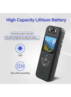 XiuWoo Body Camera with 4K HD Audio Video Recording，Portable Small Body Worn Cam Wearable Pocket, 1.4 in Screen Personal Police Recorder with 64GB Card for Home,Cycling  - Image 3