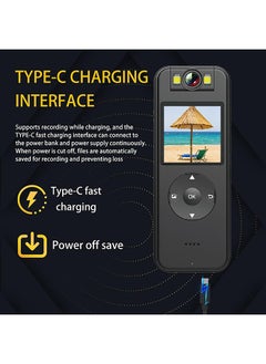 XiuWoo Body Camera with 4K HD Audio Video Recording，Portable Small Body Worn Cam Wearable Pocket, 1.4 in Screen Personal Police Recorder with 64GB Card for Home,Cycling  - Image 5