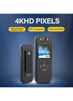 XiuWoo Body Camera with 4K HD Audio Video Recording，Portable Small Body Worn Cam Wearable Pocket, 1.4 in Screen Personal Police Recorder with 64GB Card for Home,Cycling  - Image 2