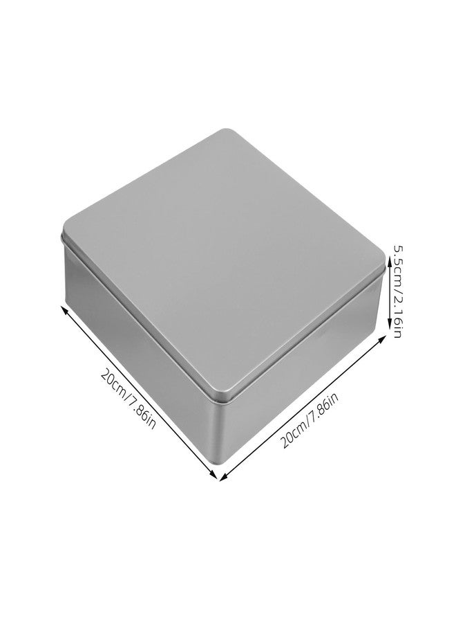 Sosoport Square Tinplate Candy Box 7.87X7.87X2.16 Inch Reusable Metal Storage Container for Cookies Small Crafts Party Favor Packaging - Image 4