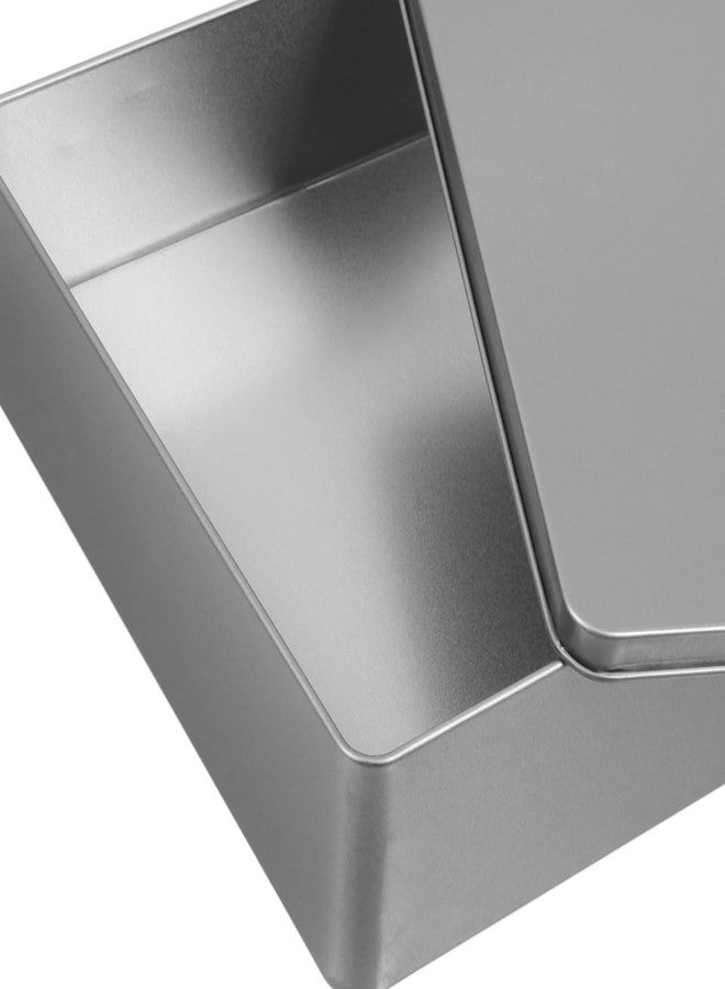 Sosoport Square Tinplate Candy Box 7.87X7.87X2.16 Inch Reusable Metal Storage Container for Cookies Small Crafts Party Favor Packaging - Image 5