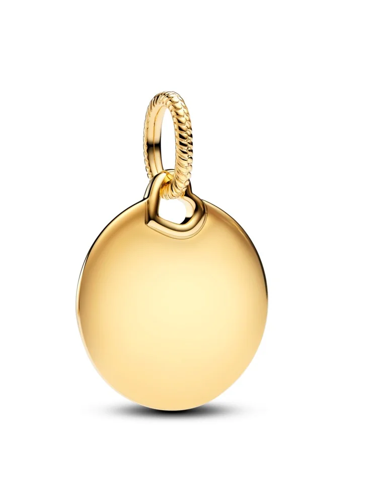 باندورا Engravable Round Tag Dangle Charm