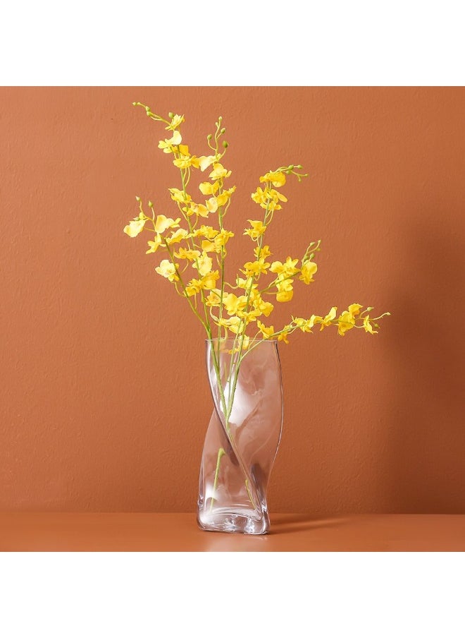 DANUBE HOME Danube Home Vetro Spiral Clear Glass Vase - 13.5X28Cm Multi Color Home Decor Collection For Flowers Unique Twisting Design Durable High-Quality Glass Vase Decorative Home Accessories  - Image 3