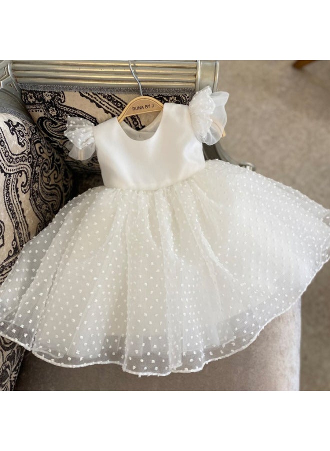 Spring New One-year-old Dress Princess Dress Birthday Wedding Flower Girl Kidsren Princess Dress Piano Performance Dress Dress