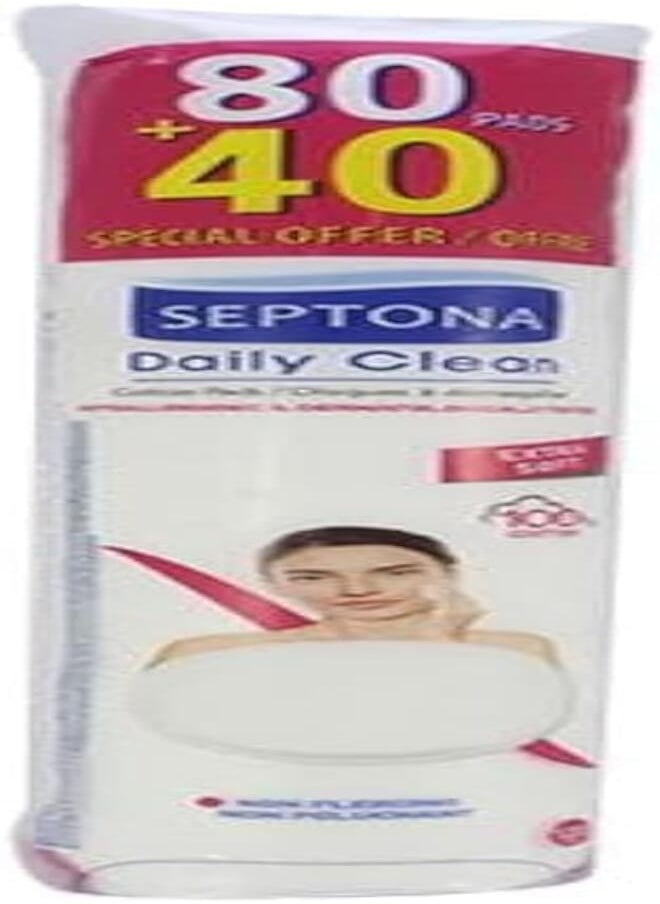 SEPTONA Septona PROMO 80+40 Round Cotton Pads DUO in a Plastic Bag 