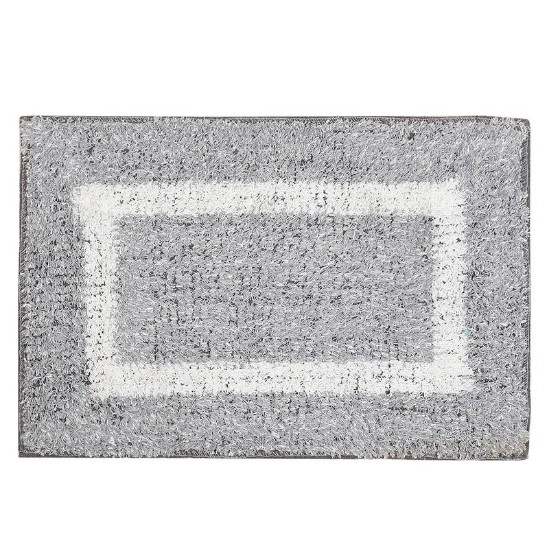 Status Contract ​Status Microfiber Bath Door Mat Anti Slip Backing for Bathrom/Door/Office Entrance Water Absorvent (38x 58cm, Grey) -Pack of 1 - Image 2