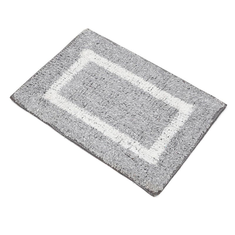 Status Contract ​Status Microfiber Bath Door Mat Anti Slip Backing for Bathrom/Door/Office Entrance Water Absorvent (38x 58cm, Grey) -Pack of 1 - Image 3