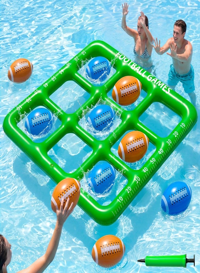 PARENTSWELL Pool Games Set, Tic-Tac-Toe Inflatable Pool Toy with 10 Balls, Pool Toys Party Game for Teens Adults Kids 2-10 Players, Swimming Pool Summer Water Party Games for Beach Backyard - Image 1