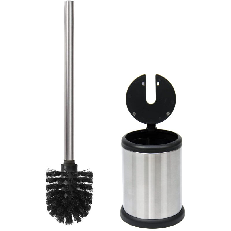 Casaphoria Stainless Steel Toilet Bowl Brush and Holder set for Deep CleaningBowl Scrubber Brush with Lid for BathroomDeluxe Freestanding Toilet Brush and Plunger Combo - Image 2
