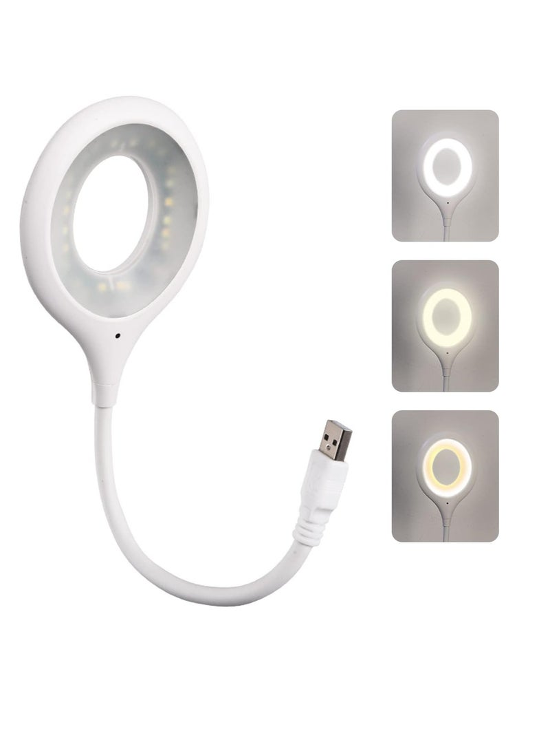 مصباح USB  لكيبورد اللابتوب قراءة LED صغير محمول مع عنق اوزة مرن للباور بانك والكمبيوتر  3 الوان و4 درجات سطوع  - Image 1