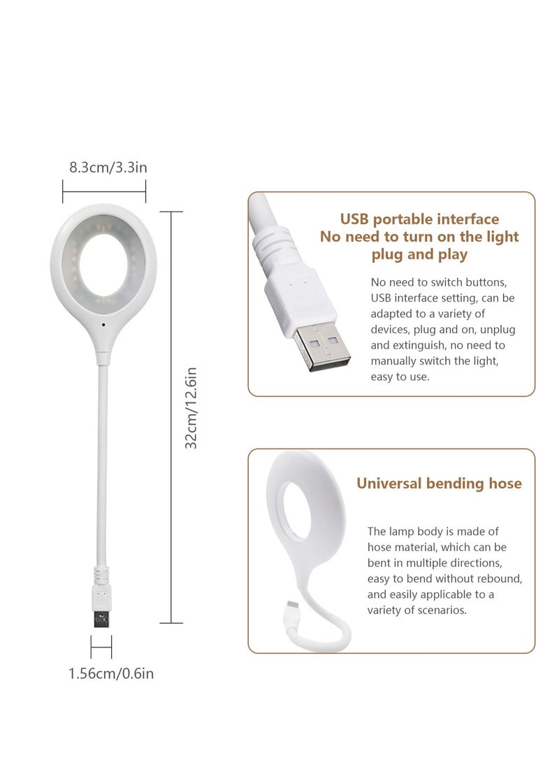 مصباح USB  لكيبورد اللابتوب قراءة LED صغير محمول مع عنق اوزة مرن للباور بانك والكمبيوتر  3 الوان و4 درجات سطوع  - Image 2