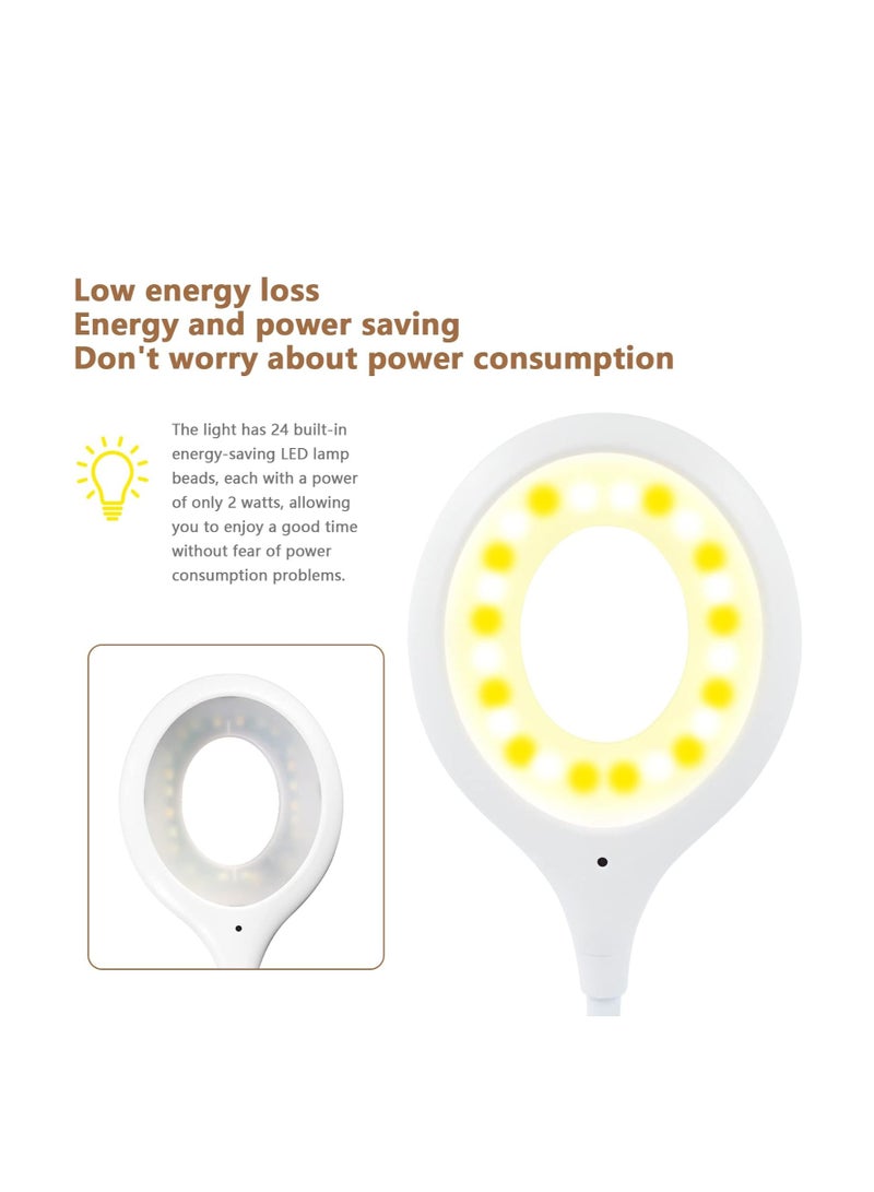 مصباح USB  لكيبورد اللابتوب قراءة LED صغير محمول مع عنق اوزة مرن للباور بانك والكمبيوتر  3 الوان و4 درجات سطوع  - Image 3