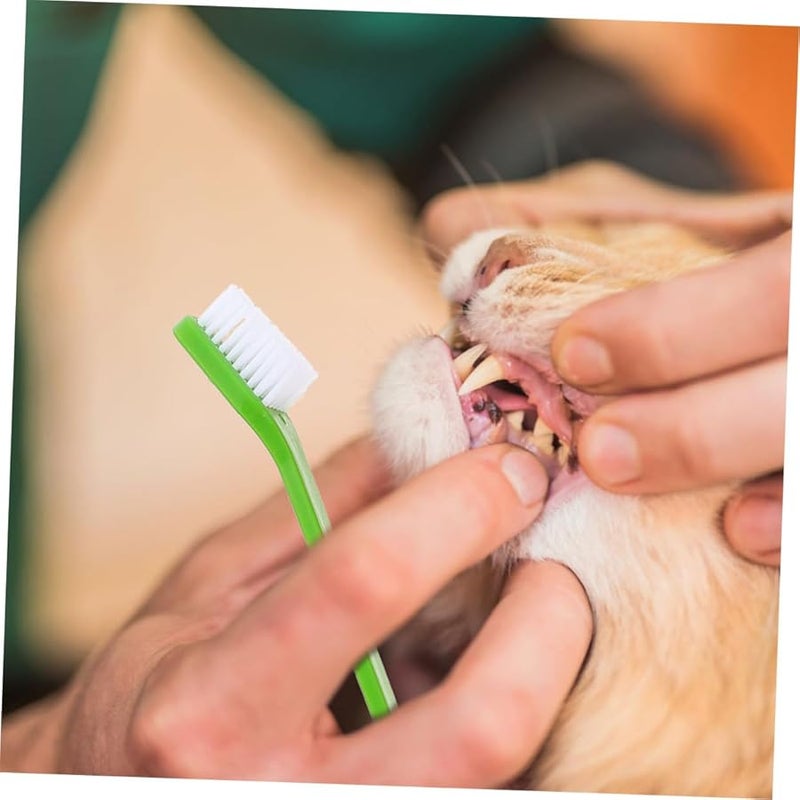 BESPORTBLE 12 Pack Dual Head Dog Toothbrush Soft Bristles For Puppies Comfortable Grip - Image 4