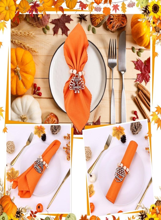 HOMIEE Napkin Rings Set of 12, Napkin Holder Wooden Bead Napkin Rings for Family Dinner, Wedding, Party, Table Decorations - Image 5