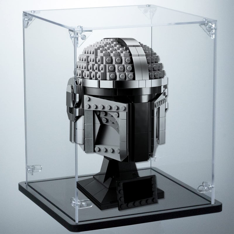 Gemutlich Gemutlich Acrylic Display Case for Lego Helmet  Interior 779 inches 3MM Thick Solid Wooden Base Fit for 75328 75277 75327 75304 75276 75274 76165 Assemble Dustproof Display Box Showcase 