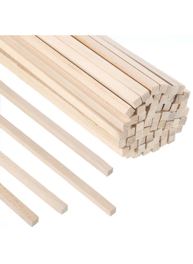 WSICSE 70Pcs 1/4" x 12" Balsa Wood Sticks, Square Wood Dowel Rods Unfinished Balsa Wood Strips Hardwood Wood Sticks for Crafts DIY Projects Models Making - Image 1