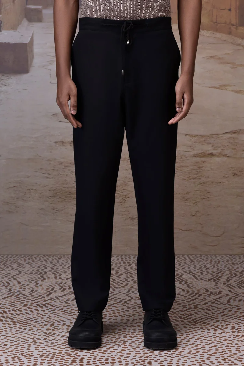 Genes Lecoanet Hemant بنطلون رياضي بخصر مطاطي من البولي فيسكوز ليكرا أسود