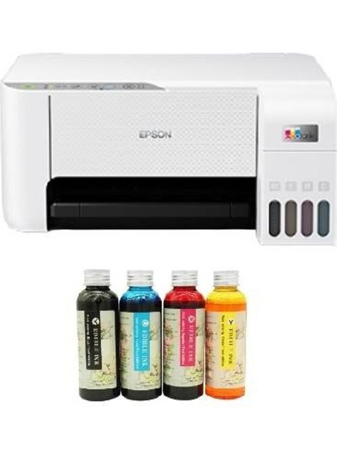 إبسون طابعة Eco Tank L3256 A4 واي فاي الكل في واحد مع حبر صالح للأكل باللون الأبيض - Image 1