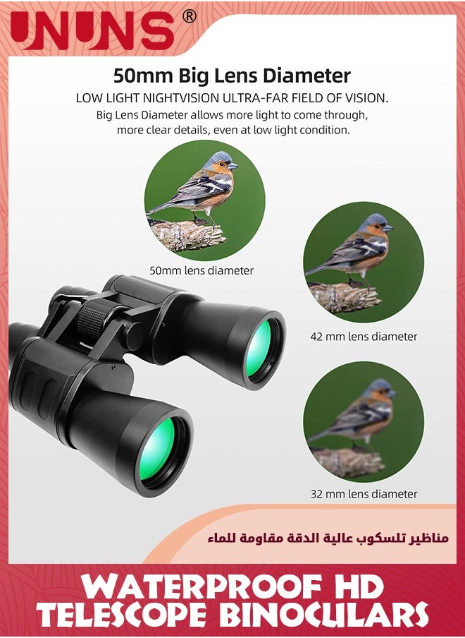 UNUNS - منظار عسكري 20x50 للبالغين والمراهقين، مناظير تكتيكية عالية القوة، مناظير احترافية عالية الدقة مقاومة للماء، مناظير تلسكوبية لمشاهدة الطيور والصيد ومراقبة النجوم وعلم الفلك والحفلات الرياضية - Image 1