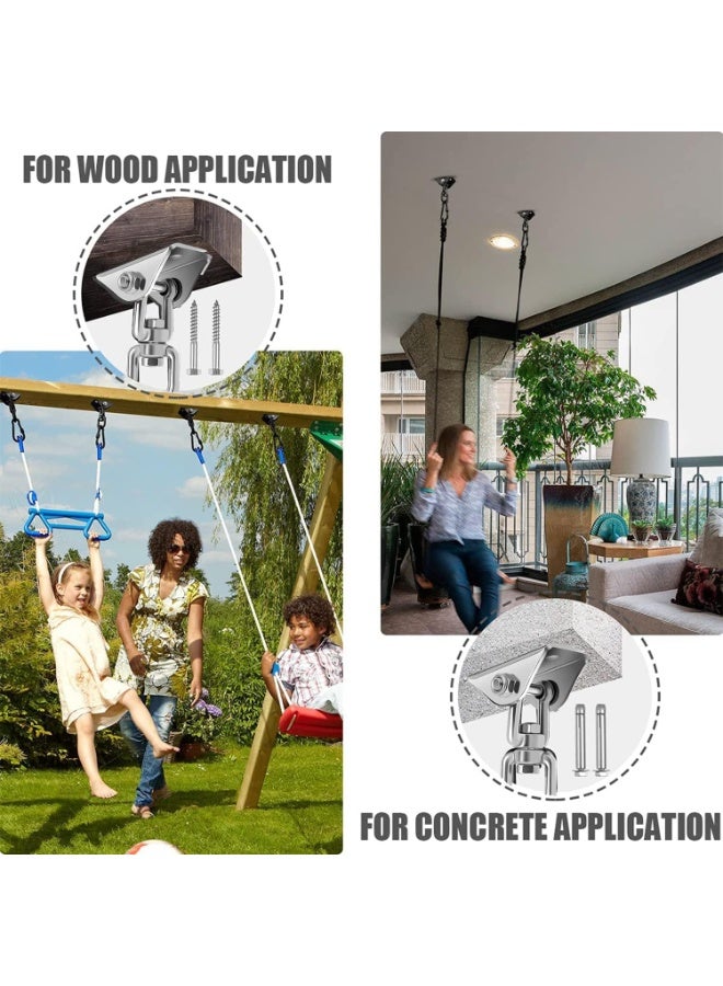 Soofam Hammock Hanging Kit Heavy Duty Stainless Steel Hanging Kit 360°Rotate Heavy Bag Hanger 1200 lb Capacity Antirust Stainless Steel Suspension Hooks for Hammock Chair Pod Yoga Swing(2 Pcs) - Image 4