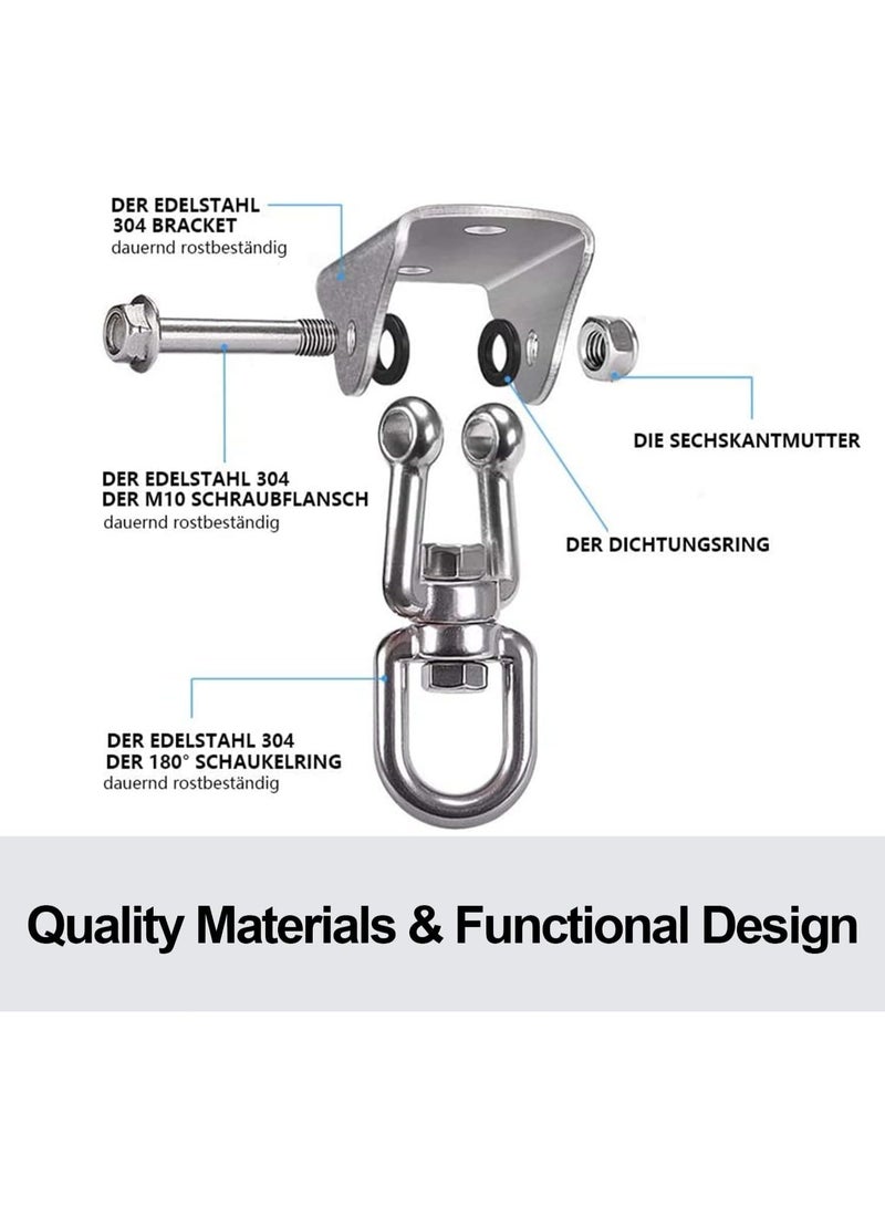Soofam Hammock Hanging Kit Heavy Duty Stainless Steel Hanging Kit 360°Rotate Heavy Bag Hanger 1200 lb Capacity Antirust Stainless Steel Suspension Hooks for Hammock Chair Pod Yoga Swing(2 Pcs) - Image 2