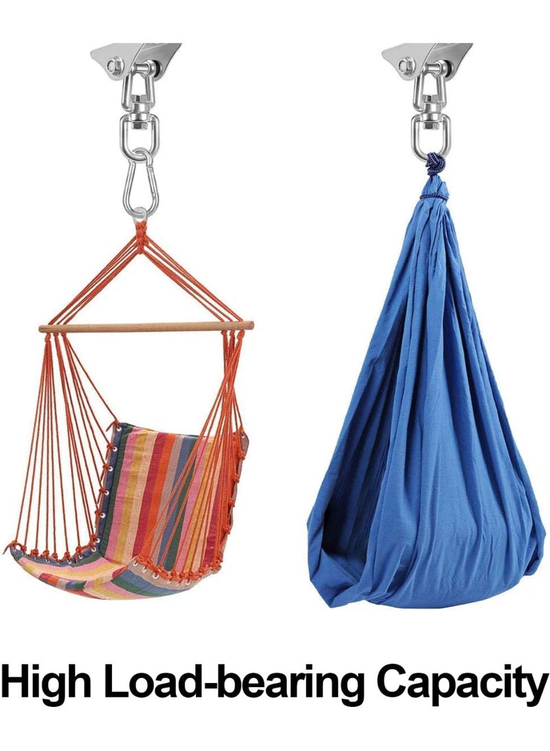 Soofam Hammock Hanging Kit Heavy Duty Stainless Steel Hanging Kit 360°Rotate Heavy Bag Hanger 1200 lb Capacity Antirust Stainless Steel Suspension Hooks for Hammock Chair Pod Yoga Swing(2 Pcs) - Image 3