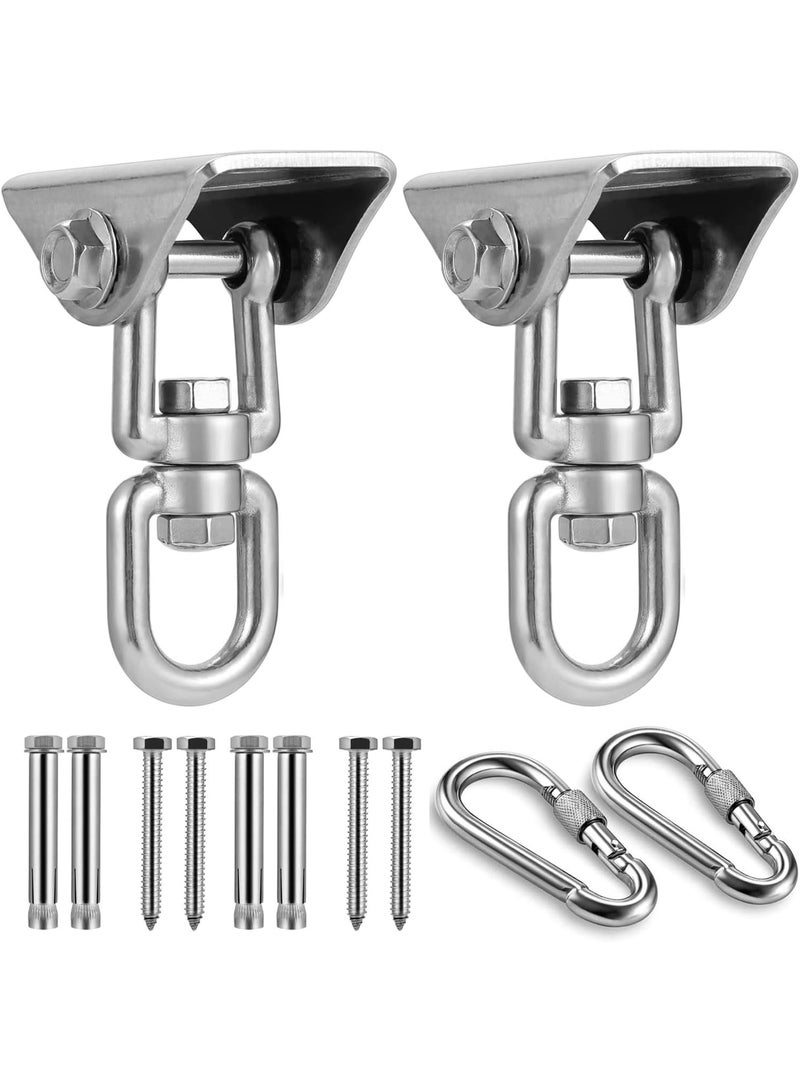 Soofam Hammock Hanging Kit Heavy Duty Stainless Steel Hanging Kit 360°Rotate Heavy Bag Hanger 1200 lb Capacity Antirust Stainless Steel Suspension Hooks for Hammock Chair Pod Yoga Swing(2 Pcs) - Image 1