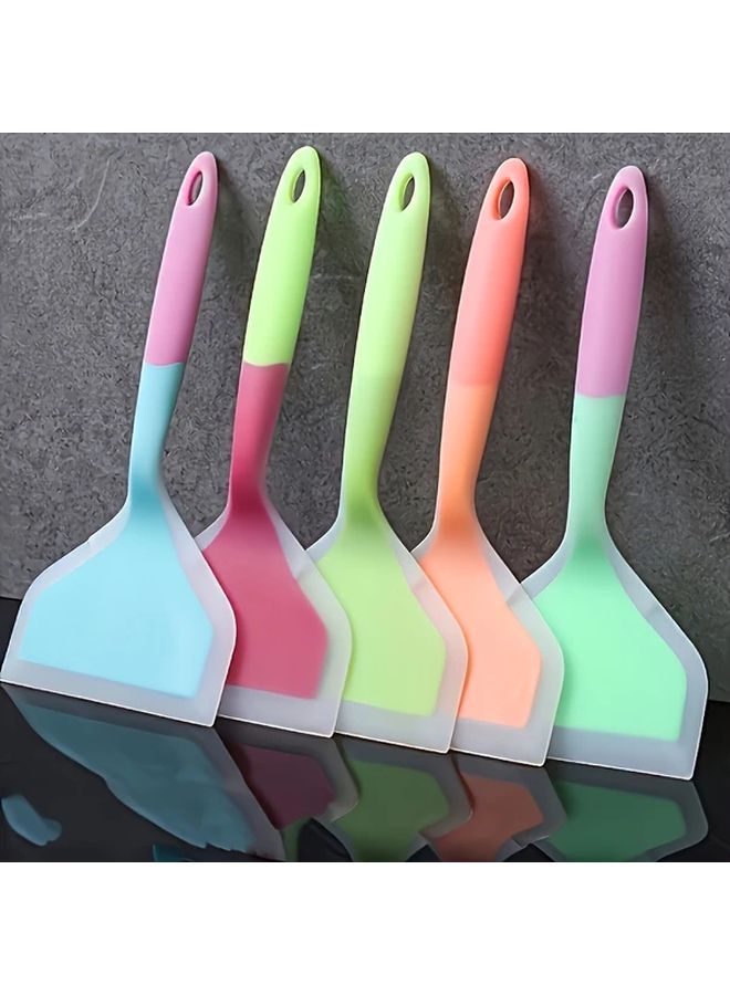 Blue Silicone Spatula Heat Resistant To 446F Non Stick Ergonomic Handle - Image 2