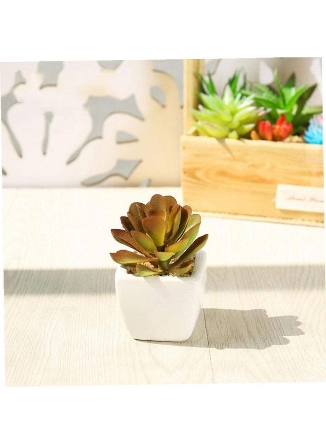 Y&D Artificial Plants Indoor Fake Succulents Potted Décor In Small Pots For Home Office Brown 5.5 x 6 8cm  - Image 3