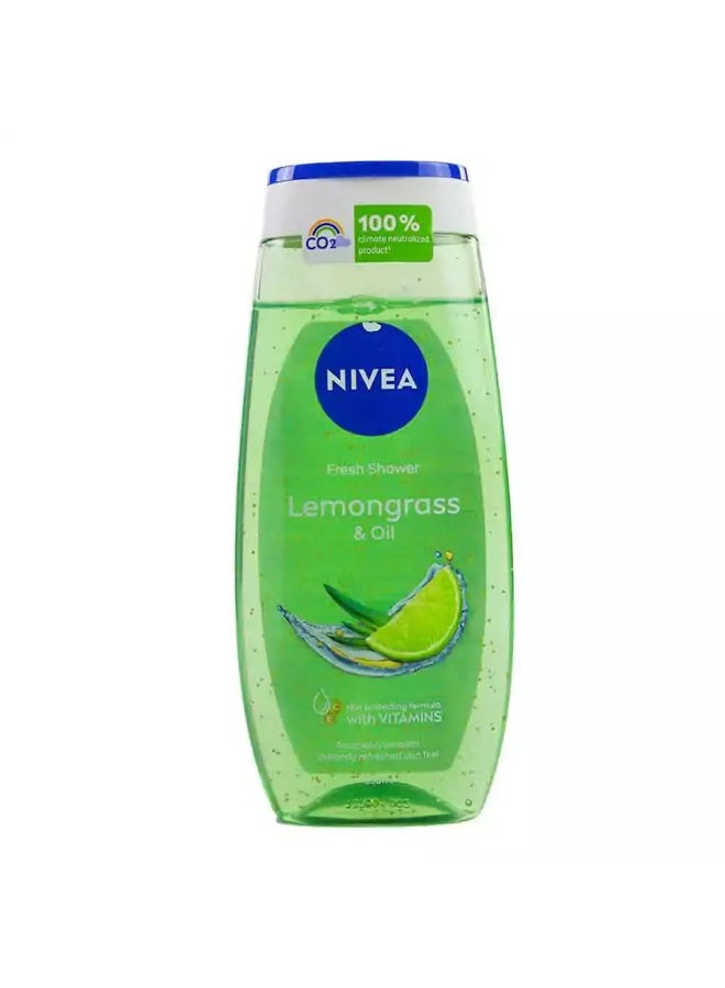 Nivea Fresh Shower Gel With Lemongrass & Oil, Skin Protecting Formula With Vitamins - 250ml