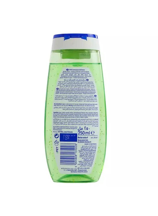 Nivea Fresh Shower Gel With Lemongrass & Oil, Skin Protecting Formula With Vitamins - 250ml - Image 2
