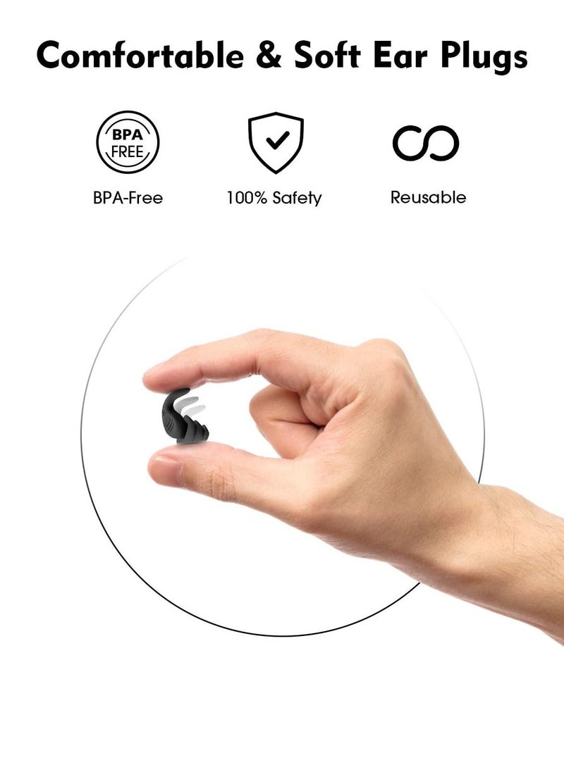 Soundproof Earplugs, Ear Plugs for Sleeping, Reusable Silent Anti-Noise dormitory nap, with 40dB Highest NRR Airplanes Swimming Concerts Travel (2 Pairs) - Image 2