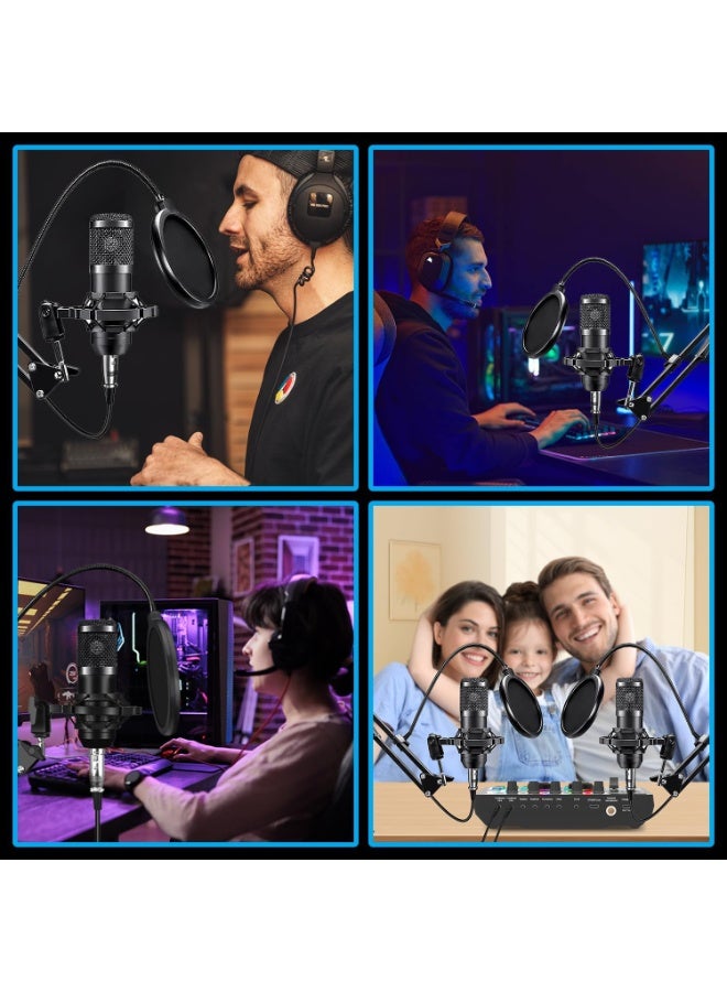 PENG GENERAL Professional USB Microphone Kit with Sound Card, Adjustable Boom Arm Stand - Image 3