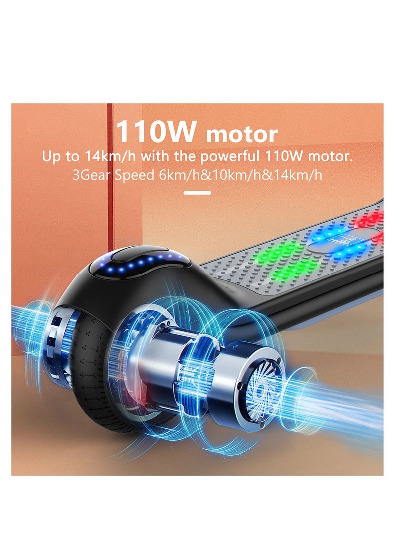 Crony ZL-E7 Foldable Electric Scooter – 110W Motor, 5-8KM Range, 7KG Ultra-Light – Bluetooth Connectivity, LED Headlight/Base, Vacuum Tires – 60KG Load, Aluminum Alloy Frame, Fast 3H Charge – 1-Year Motor Warranty  - Image 3