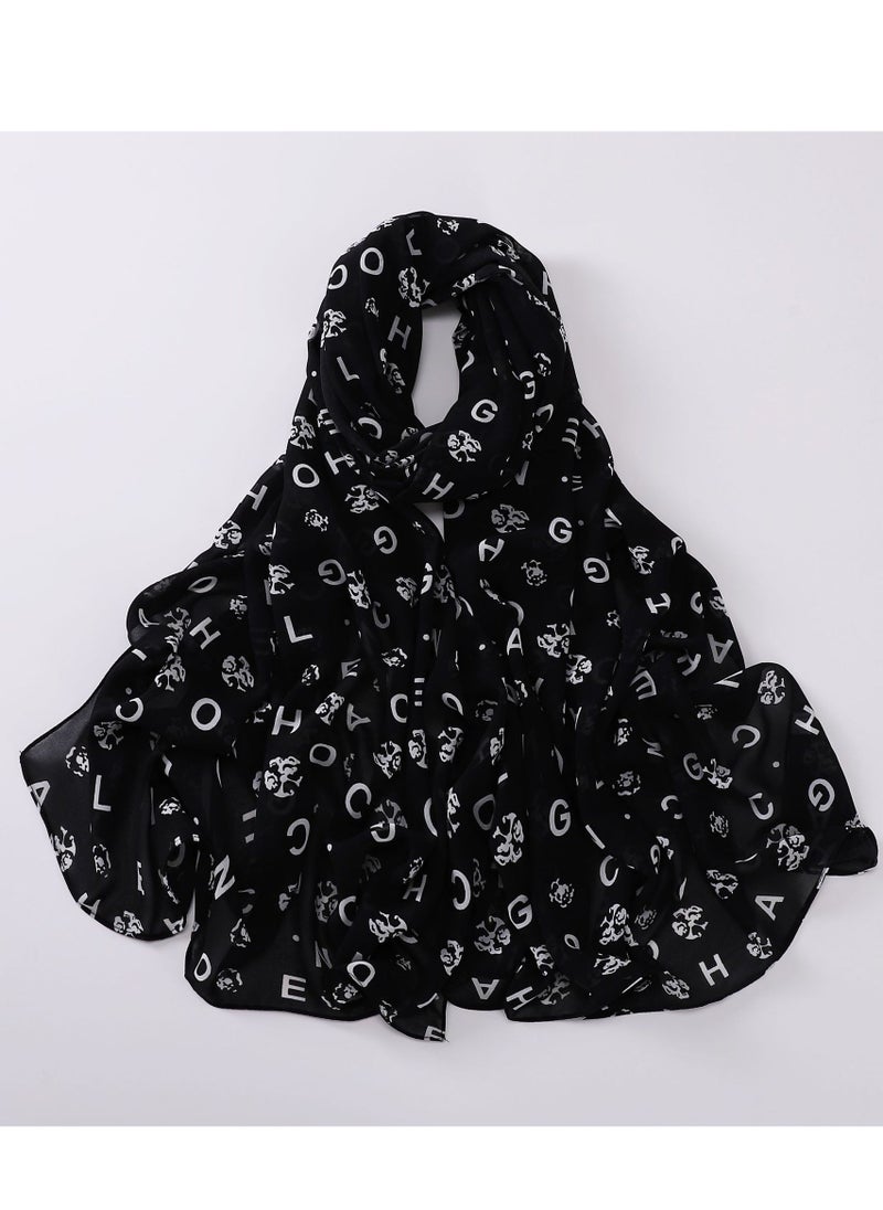 KUYING Pearl Chiffon Unique Craft Muslim Scarf  - Image 1