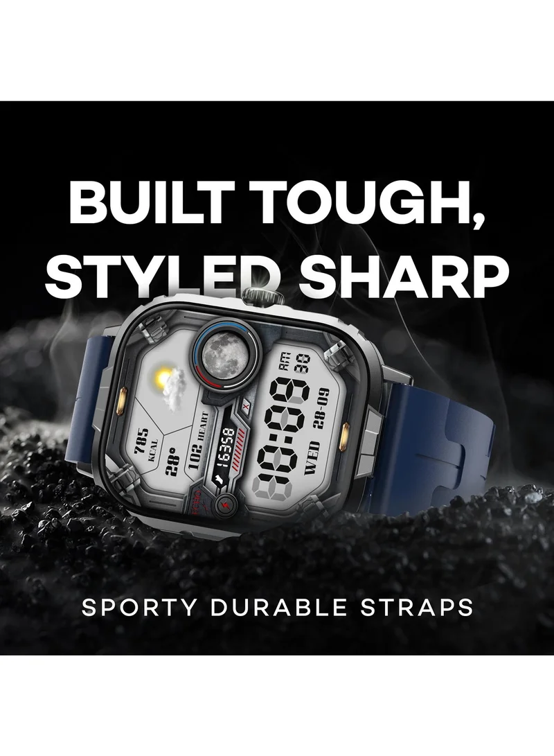 Pebble Nomad Pro 1.99” True HD Display, BT Calling, Health Suite, DIY Watch Faces, Rotating Crown, Multiple Sports Modes, Rugged Built, Alarm & Notification Smartwatch