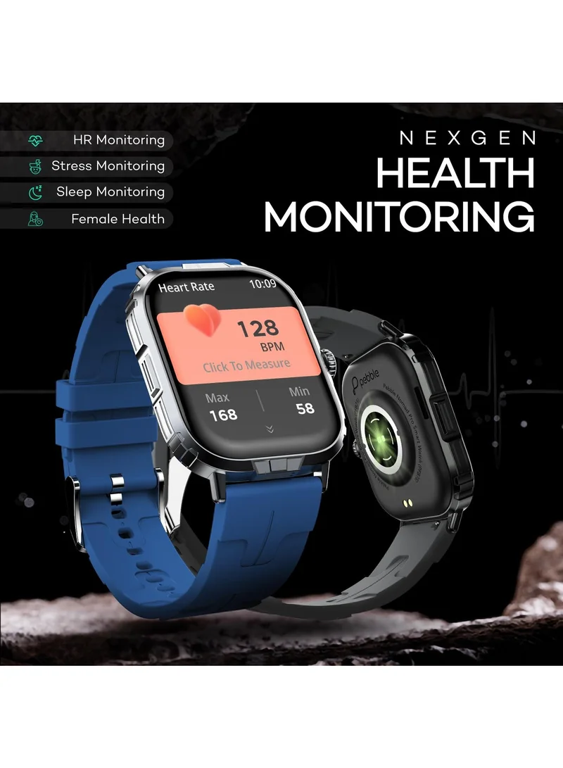 Pebble Nomad Pro 1.99” True HD Display, BT Calling, Health Suite, DIY Watch Faces, Rotating Crown, Multiple Sports Modes, Rugged Built, Alarm & Notification Smartwatch