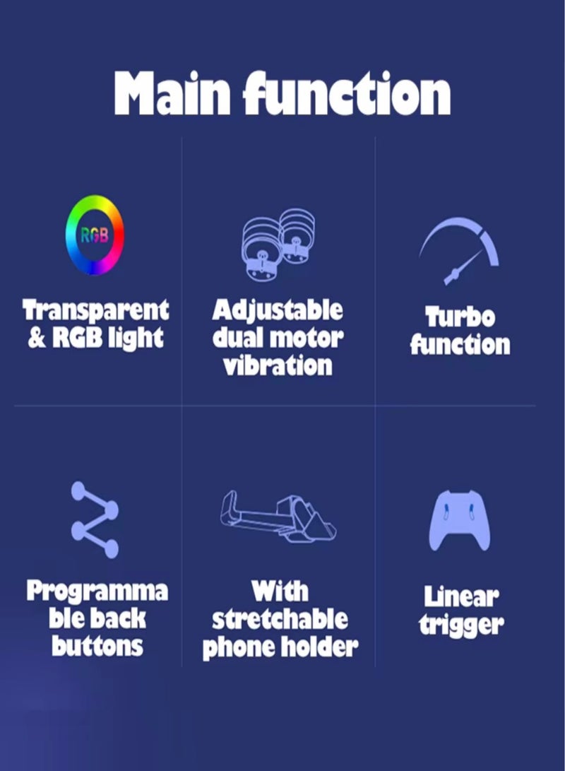 Bluetooth Gamepad Wireless Joystick Linear Trigger Pubg Mobile Game Controller for Switch Android IOS MFI Games PC TV box - Image 2