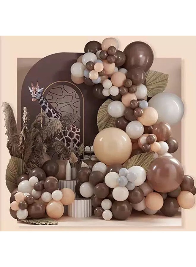 140-pcs Brown Grey Latex Balloon Arch Garland Set,Perfect for Graduation Baby Shower Wedding Birthday Bachelorette Party Backdrop Decoration,Suitable for Indoor and Outdoor - Image 1