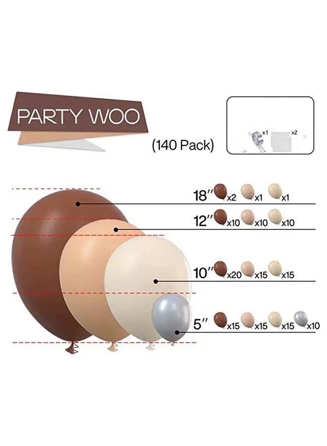140-pcs Brown Grey Latex Balloon Arch Garland Set,Perfect for Graduation Baby Shower Wedding Birthday Bachelorette Party Backdrop Decoration,Suitable for Indoor and Outdoor - Image 4