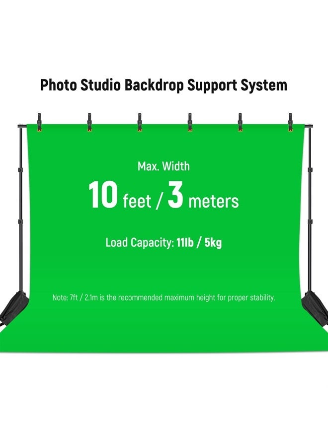 Neewer Photo Studio Backdrop Support System, 10ft/3m Wide 6.6ft/2m High Adjustable Background Stand with 4 Crossbars, 3 Backdrop Clamps, 2 Sandbags, and Carrying Bag for Portrait & Studio Photography - Image 2