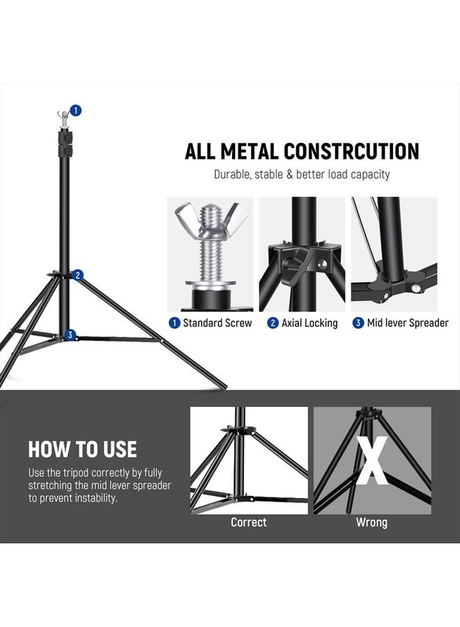 Neewer Photo Studio Backdrop Support System, 10ft/3m Wide 6.6ft/2m High Adjustable Background Stand with 4 Crossbars, 3 Backdrop Clamps, 2 Sandbags, and Carrying Bag for Portrait & Studio Photography - Image 3