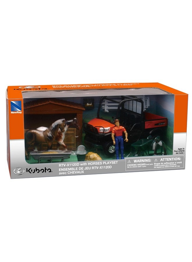NewRay Kubota Horse Corral & RTV 1120D Playset - Image 2